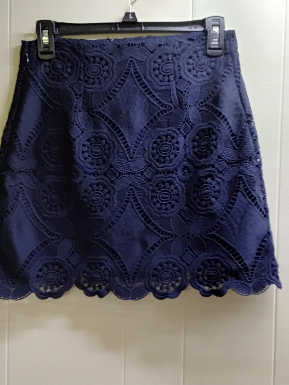 Abercrombie & Fitch Navy Eyelet Lace A-Line Skirt